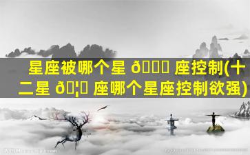 星座被哪个星 🐘 座控制(十二星 🦆 座哪个星座控制欲强)